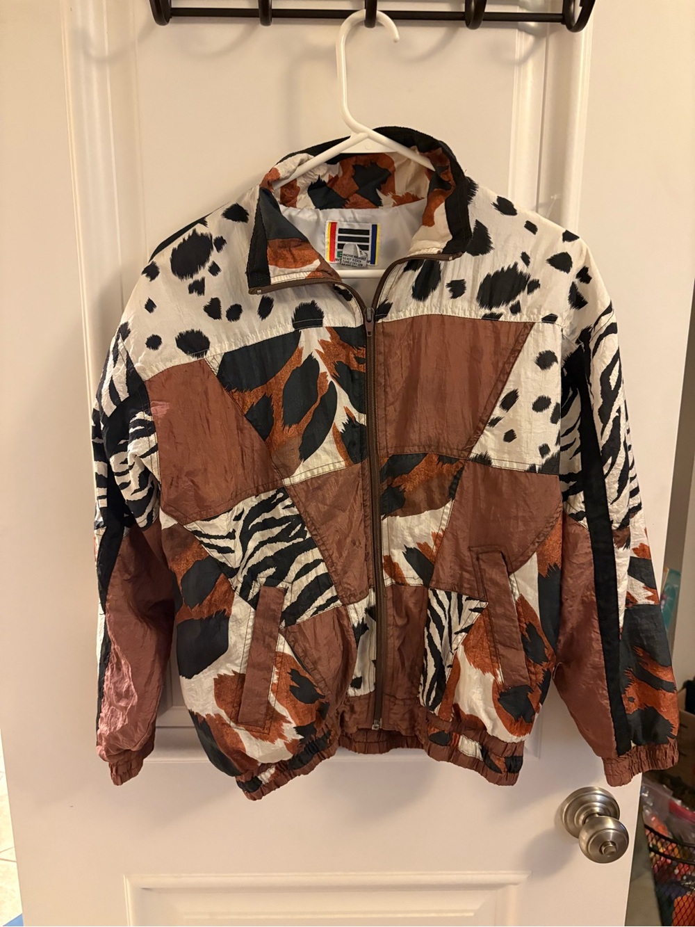 Vintage 1990s EVR animal print jogging suit jacket